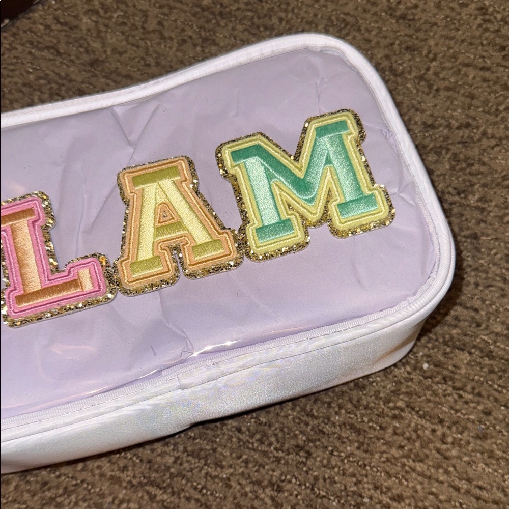 NWT Stoney Clover Lane x Target GLAM Pouch - Lavender with Multi-Color Letters - Picture 3 of 8